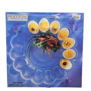 Pfaltzgraff Presentations Crystal Collection Deviled Egg Relish Platter